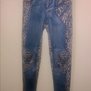 Velvet Heart, leggings, blue/leopard.